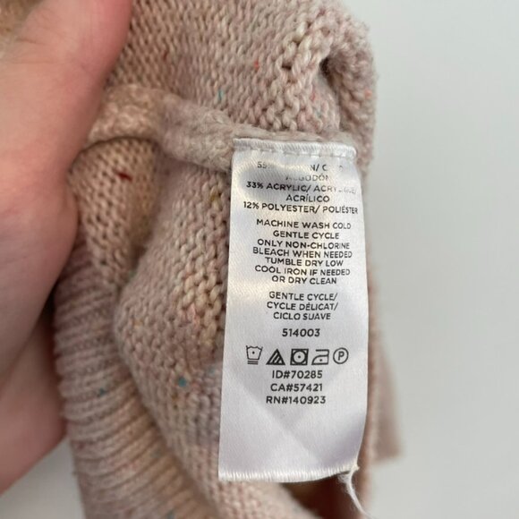 ANN TAYLOR LOFT Flecked Boatneck Sweater Light Baby Pink Multi Confetti Cotton S - Picture 13 of 16
